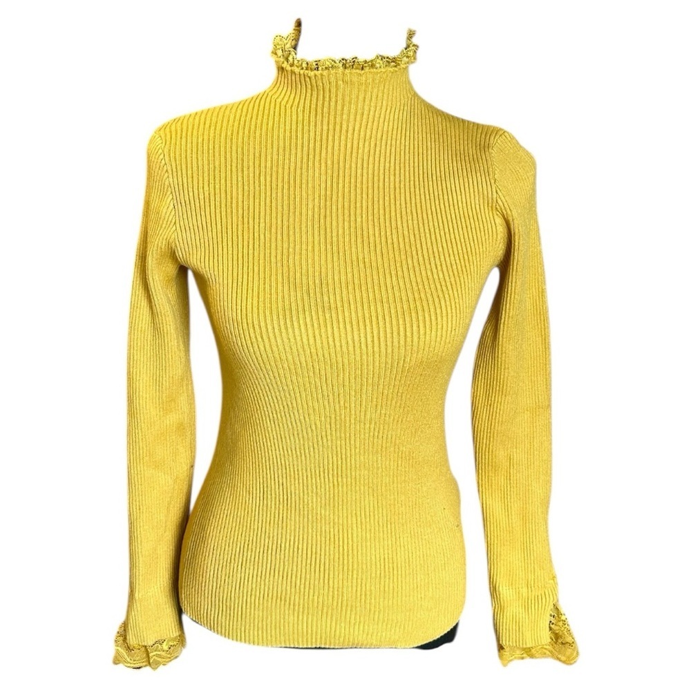 English Factory Yellow Ribbed Women's Sweater